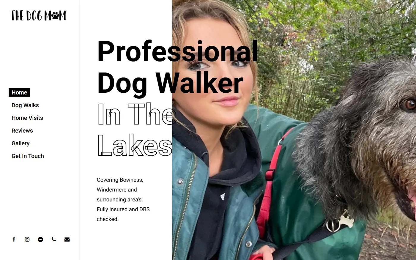 Homepage of The Dog Mom